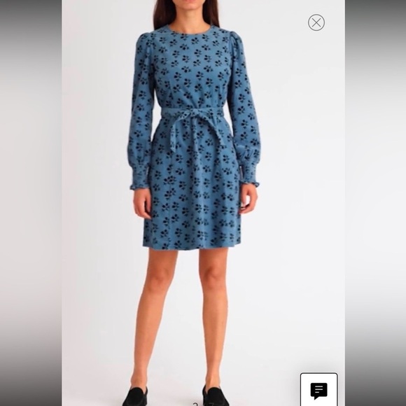 Boden blue floral cord dress with belt size 4L - Picture 14 of 16